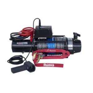 Лебёдка электрическая 12V Runva 12500 lbs 5720 кг (влагозащищенная) синтетический трос