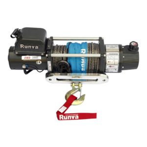 Лебёдка электрическая двухскоростная 12V Runva 10000 lbs 4500 кг (синтетический трос)